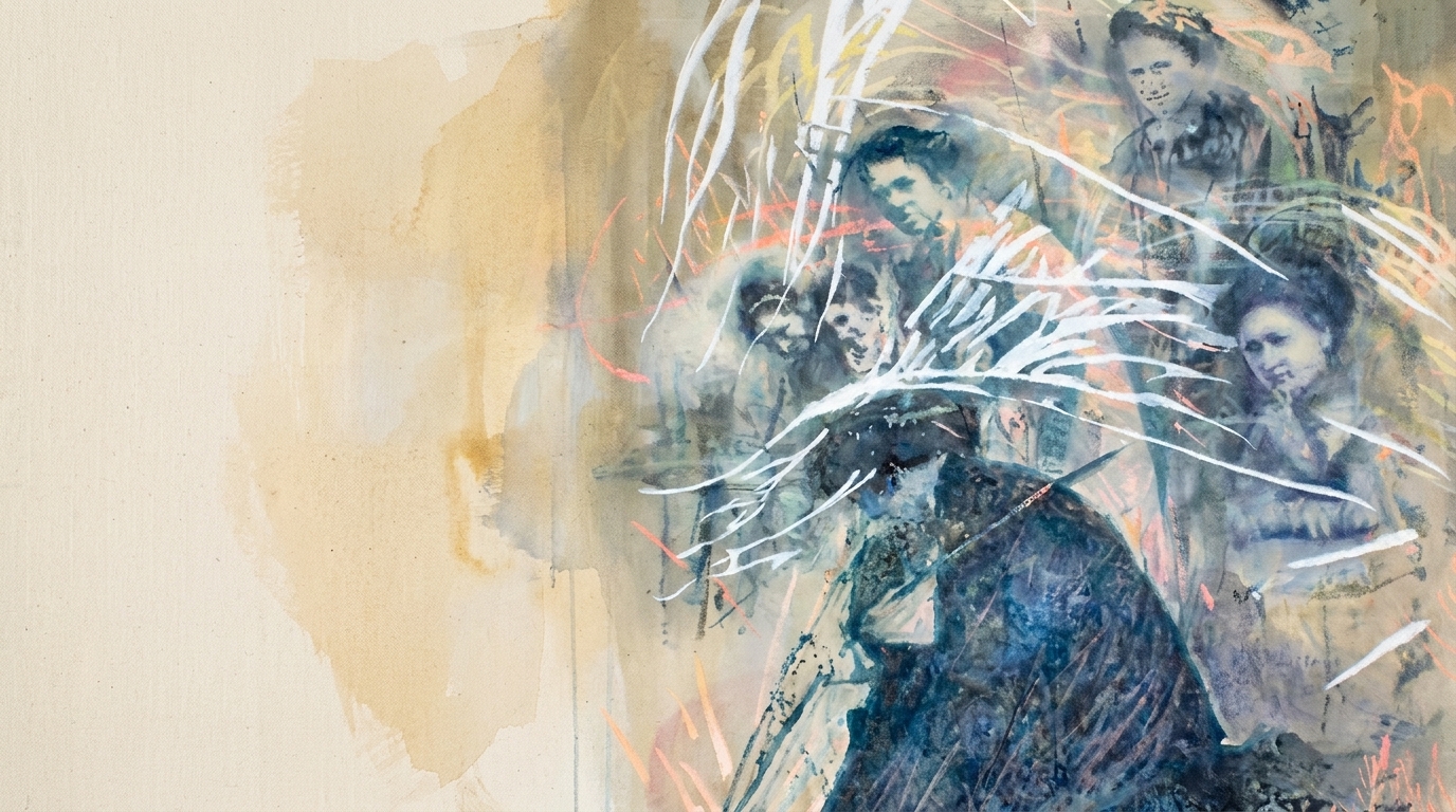 Detail eines Ei-Tempera-Werks von Miriam Vlaming